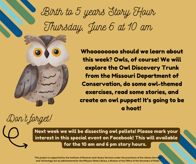 Birth to 5 years Story Hour Thursday, June 6 at 10 am.png