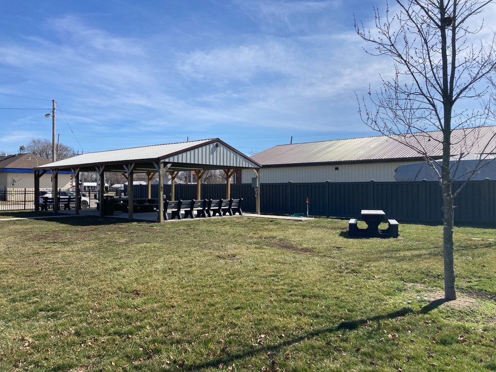 outdoor pavilion and picnic table